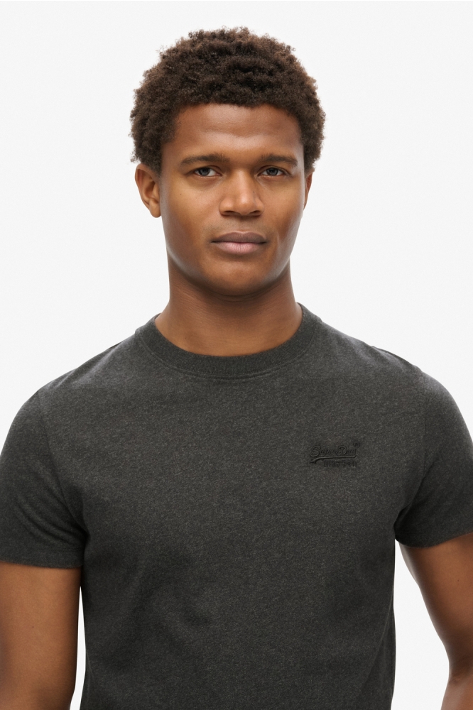 ESSENTIAL LOGO EMB TEE M1011245A RAVEN BLACK MARL